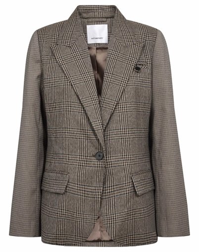 Co'Couture - VeyaCC Check Fitted Blazer - Brown